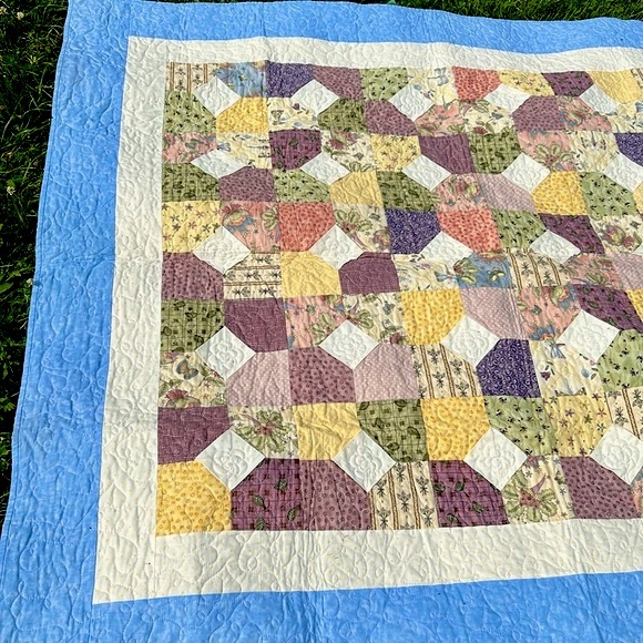 OOAK Handcrafted Quilt NWOT Handmade Cottagecore Grandma Romantic Shabby Chic - Picture 3 of 14